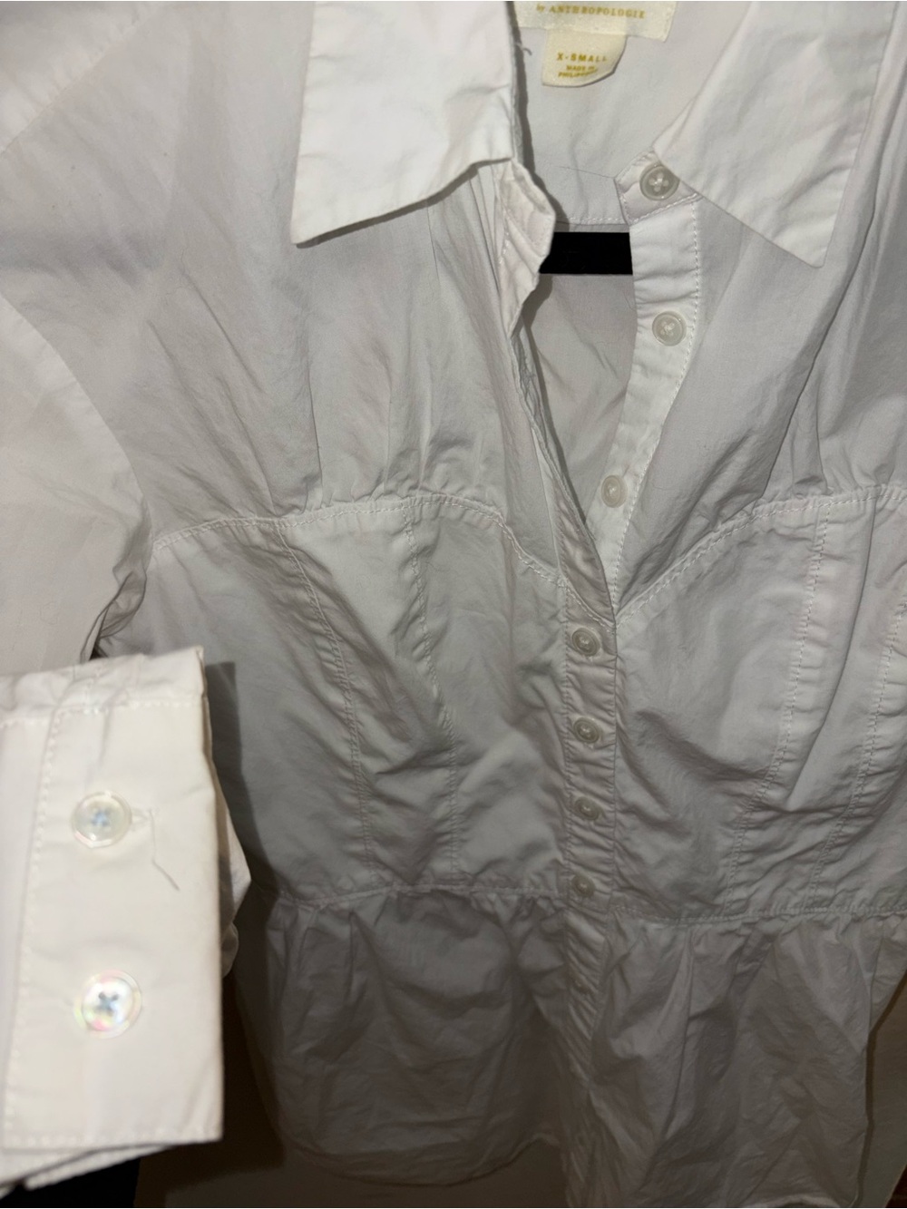Anthropologie Maeve Crisp White Blouse with Corset - Picture 2 of 4